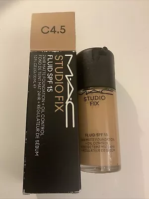 Mac Studio Fix Fluid Foundation Shade C4.5 30ml SPF 15 New & Boxed - Image 1 of 4