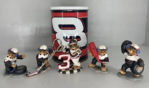 Set of 5 Dale Earnhardt Good Ole Bear figurine lot Nascar pit crew with w/Jr Tin - Picture 1 of 14