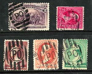 Sc #183 210 213 231 SOTN PO Letter Fancy Cancel 2 Cent Columbian 1893 US 40F11 - Picture 1 of 3