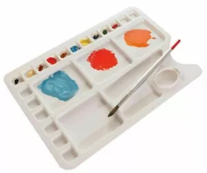 Frisk Large Plastic Oblong Mixing Palette - Watercolour - Acrylic - Oil - Picture 1 of 1