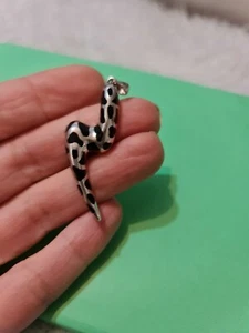 925 Silver And Black Enamel Pendant Abstract Smooth Solid. V - Picture 1 of 7