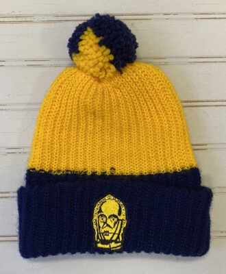 De colección 1983 Star Wars C-3PO Tejido Invierno Gorro Pom Pom Sombrero Gorra Esquí Tobogán Foto 1 de 4