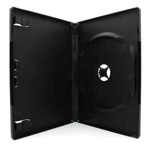 Lot de 10 boîtiers DVD Noirs Opaques avec pochette plastique - clip verrouillage - Afbeelding 1 van 3