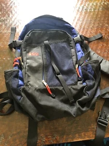 Vintage REI Backpack Day Pack School Backpack Bag Many Pockets Blue - Picture 1 of 10
