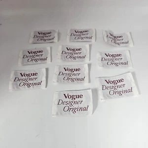 10 "Vogue Designer Original" Sew-In Label Tags Dark Red Lot - Picture 1 of 2
