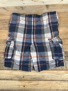 Garanimals Plaid Boys (5T) Blue White Shorts Cargo Pockets 100% Cotton Bottoms - Picture 1 of 6
