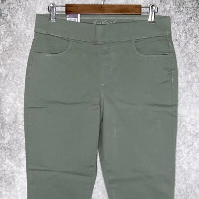 Gloria Vanderbilt Mujer Elástico Cintura Tirar en Crop Jeans Talla 8 Elástico Verde Foto 1 de 4