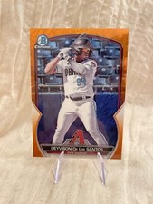 2023 Bowman Chrome Deyvison De Los Santos BCP-158 Orange Shimmer Refractor #d/25