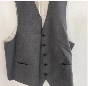 Lauren RALPH LAUREN Mens 38R Suit VEST Waist COAT Wool Hagman Gray - Picture 1 of 5
