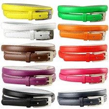 Women Solid Color Skinny Dress Belt, 3/4" Wide  *Multiple Colors!* SHIPS FROM US