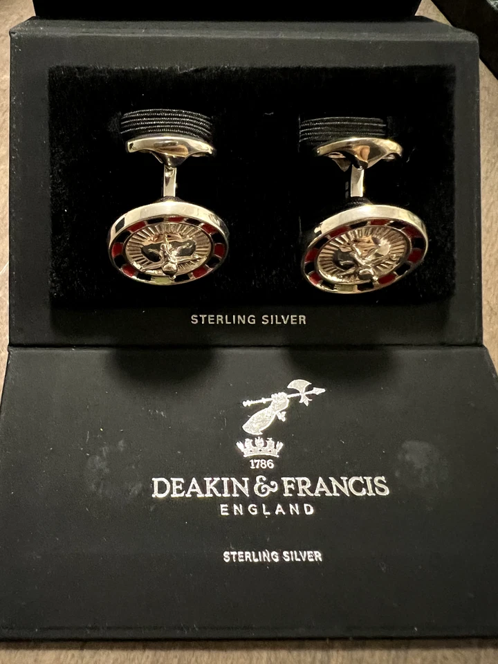 DEAKIN & FRANCIS .925 Sterling Silver Cufflinks Roulette Wheel (RARE) - Image 1 of 3