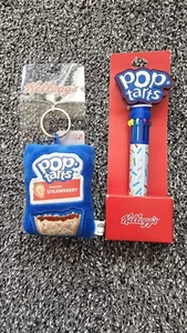 Kelloggs Pop Tarts Plush Soft Key Ring & Multi Colour Pen Retro Cereal Brand New - Picture 1 of 2