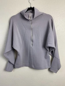 Bi La Li Wool Blend Womens Gray Knit Sweater Size 10 Dolman sleeve Half Zip Cozy - Picture 1 of 12