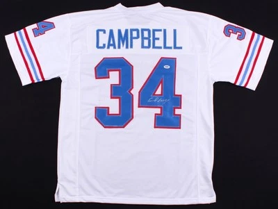Camiseta deportiva firmada por Earl Campbell de los Houston Oilers/5xPro Bowl R.B. (PSA COA) Foto 1 de 4
