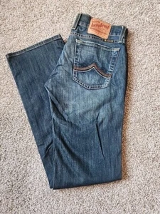 Jeans donna gamba dritta vita bassa taglia 27 lavaggio scuro nuovo senza etichette Lucky Brand - Foto 1 di 10