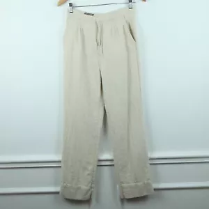Vintage Small Pants 70s Natural Cotton Slub Beach Minimal Hippy Lagenlook Boho - Picture 1 of 12