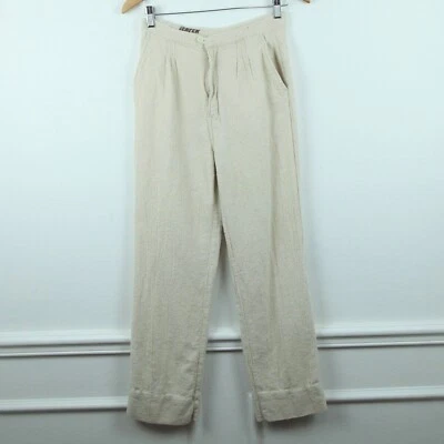 Pantalones Pequeños Vintage Años 70 Algodón Natural Slub Playa Mínimo Hippy Lagenlook Boho Foto 1 de 4