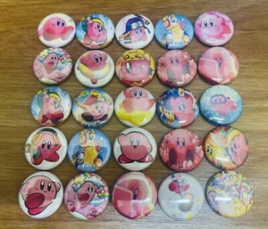 Kirby button pins. Lot of 25. 1" inch buttons. Random Mix. A+Seller. - Picture 1 of 4