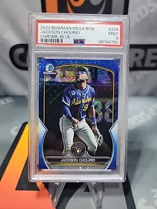 2023 Bowman Mega Box Cromato Rifrattore Mojo Blu/150 Jackson Chourio PSA 9 - Foto 1 di 3