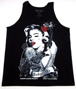 Marilyn Tank Top Rose Gun Hustle Tattoo Art Trägershirt Tee Erwachsene Männer Neu - Bild 1 von 8