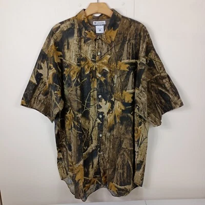 Vintage Columbia Hunting Shirt Mens Timberwolf Camo XXL Quilted Shoulder Vented  - Image 1 of 4
