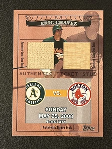 Eric Chavez 2009 Topps Ticket to Stardom Ticket Stub & Bat Relic /224 As - Picture 1 of 1