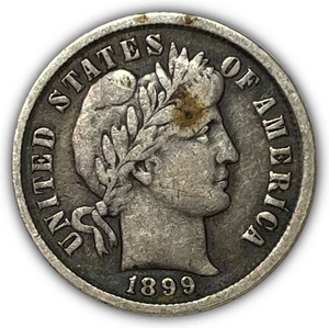 Moneta argento 1899 Barbiere Dime molto fine VF #27281 - Foto 1 di 3