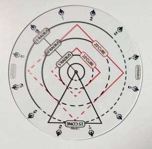 Plantilla de hechizo efecto de área D&D - Cubo cono de radio AoE 5 pies 10 pies 15 pies - Pathfinder - Imagen 1 de 3