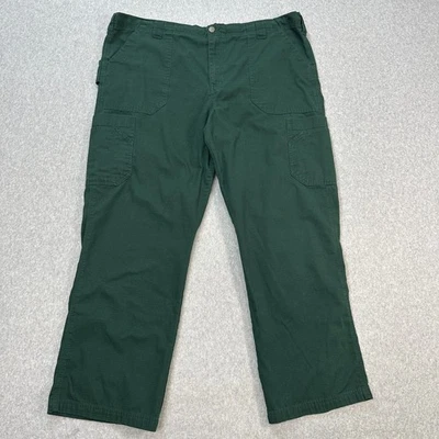 Carhartt Cargo Pant WMNS 2XL Green High Rise Cotton Blend Straight Regular Work - Image 1 of 4