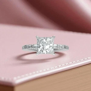 IGI-zertifizierter im Labor gezüchteter 950 Platin Diamant Verlobungsring... - Imagen 1 de 9