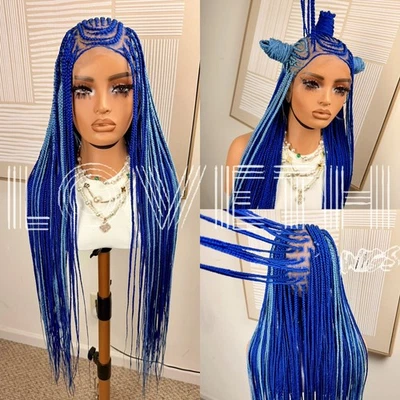 Ships next day(2days SHIPPING)Cornrow Full lace Braided wig,black knotless braid - Image 1 of 4