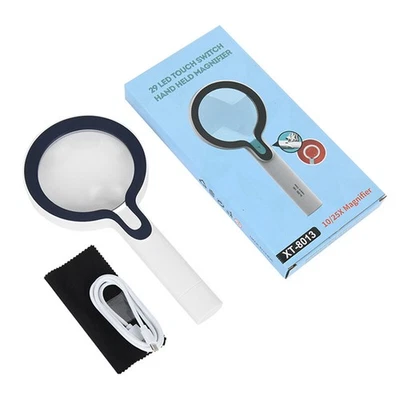 Hand Held 5X/10X Magnifying Glass Li+ Battery Magnifier Zoom Loupe 29LED Lights - Image 1 of 4