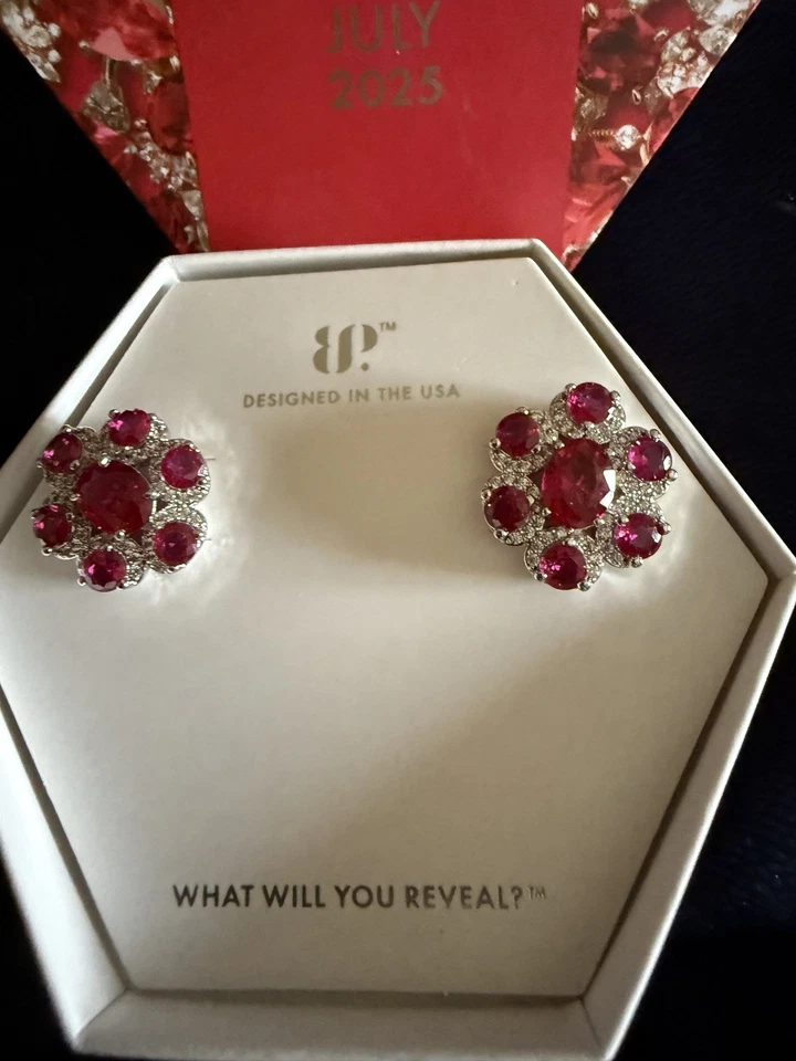 Brincos de aniversário de julho festa bomba 2025 - Forever In Bloom - ER81313 ródio - Imagem 1 de 1