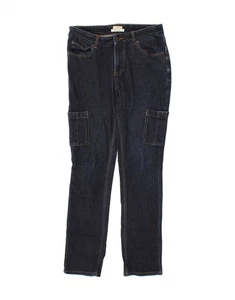 L.L.BEAN Womens Classic Fit Cargo Slim Jeans US 4 Small W28 L30 Navy Blue CQ29 - Picture 1 of 5