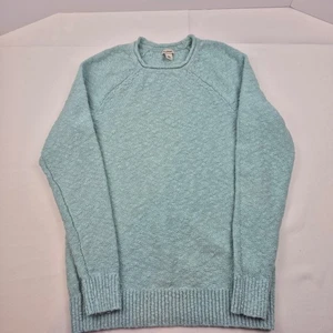LL Bean Rundhalspullover Damen M Aqua Blau Strickpullover Baumwollmischung - Bild 1 von 8