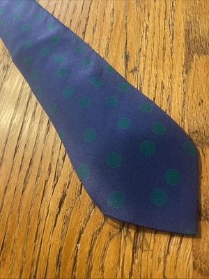 Gravata de seda vintage em excelente estado usado Tino Cosma bolinhas feita na Itália - Imagem 1 de 4