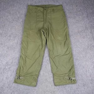 Vintage Military Pants Men Large Olive Trousers Cold Weather Permeable Baggy 70s - Picture 1 of 22