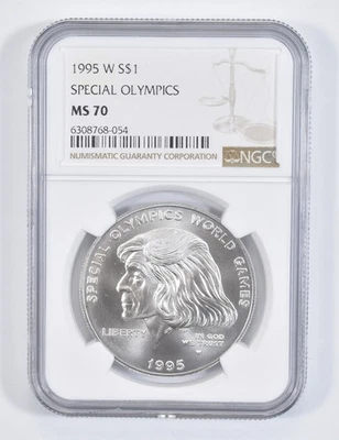 MS70 1995 W Special Olympics Commemorative Silver Dollar NGC *5965 - Image 1 of 4
