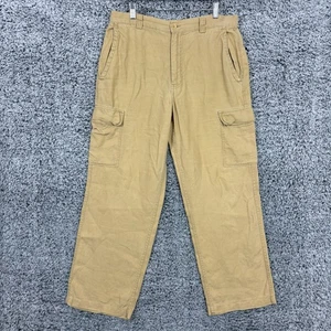 J Crew Hose Herren 33x34 Khaki Leinen Cargo Taschen Freizeit Leicht Outdoor - Bild 1 von 15