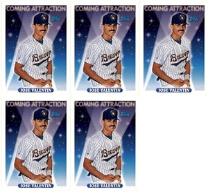 (5) 1993 Topps #804 Jose Valentin Milwaukee Brewers Card Lot - Picture 1 of 2
