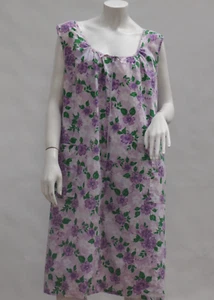 Purple Floral Print Housecoat House Dress Nightgown By Anthony Richards 2X - Picture 1 of 9