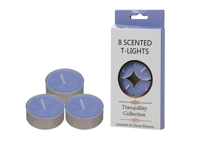 8-Pack Tranquility Tealights Lavender & Cherry Blossom Candle (4 Hour Burn) - Image 1 of 1