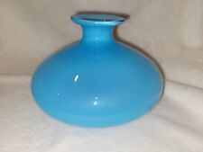Gorgeous 7" X 5" West Elm Waterscape Opaque Vase Light Blue Handblown Glass