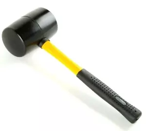Herramienta de mango de fibra de vidrio mazo de goma de 16 oz doble cara redonda agarre suave - Imagen 1 de 1