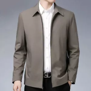 Men Jackets Coat Business Casual Zipper Tops Spring Autumn Outwear To 、 - Picture 1 of 18