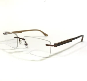 Bulova Eyeglasses Frames GOLDEN VALLEY BROWN Rectangular Rimless 55-18-145 - Picture 1 of 12