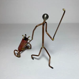 Golf Golfista Arte Escultura Figura Cobre Bolsa Carro Papá Padre Abuelo Club - Imagen 1 de 9