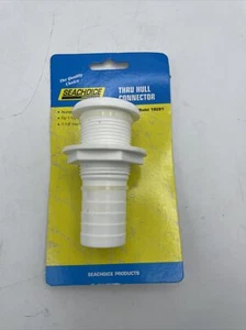 SEACHOICE THRU HULL FITTING 18091 1-1/8" HOSE WHITE BOATING BOAT HARDWARE - Bild 1 von 3