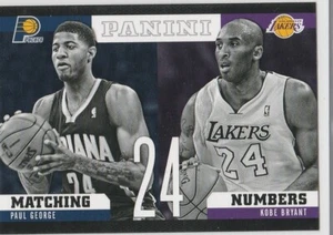 Tarjeta de baloncesto Kobe Bryant & Paul Geroge #24 números coincidentes LOS ANGELES LAKER - Imagen 1 de 2