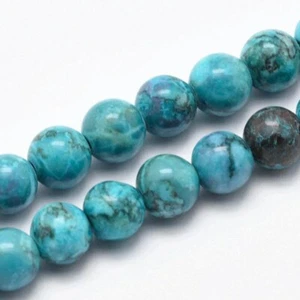 24 perles en turquoise naturel africain 8 mm REF0502 - Imagen 1 de 3